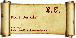 Moll Benkő névjegykártya
